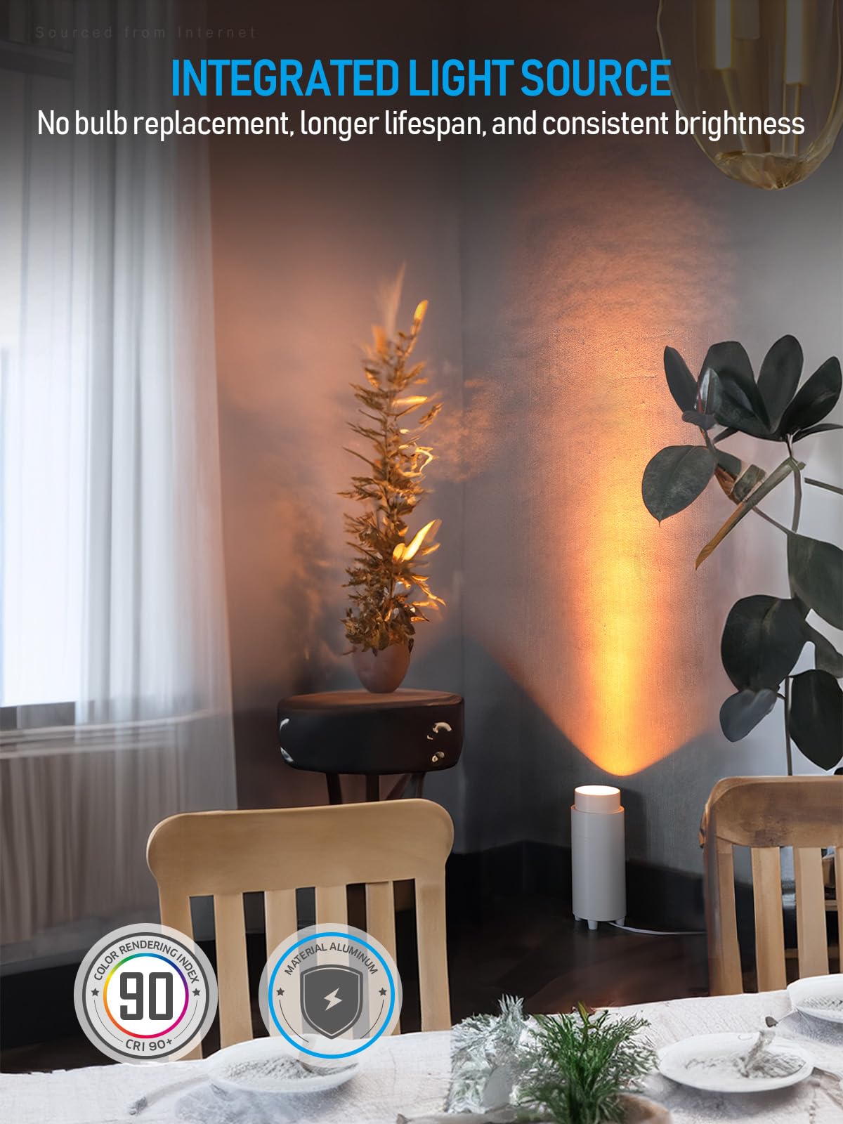 TORCHSTAR 5CCT LED Floor Can Light, 10.39 Inch High, 1200LM Zoomable Uplighting, Dimmable Spot Light with Auto Switch, 1800K-5000K, Adjustable Up Lights Indoor for Plant Picture, White