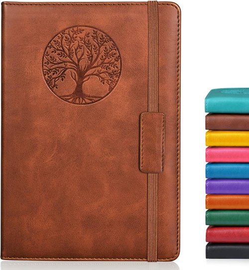 Biuwory Graph Paper Notebook - 140 Pages Hardcover Journal for Work & School | 5.7" x 8.3" Brown