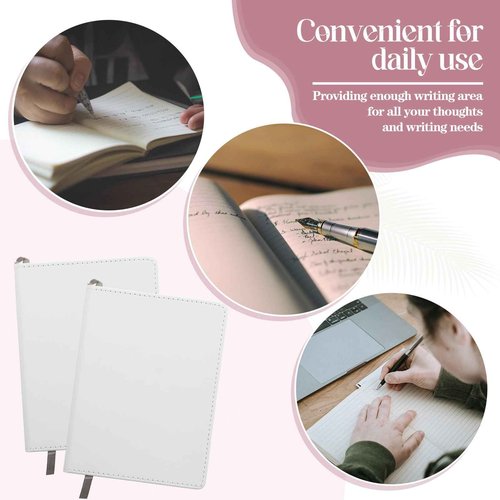 Zonon 4 Pcs Sublimation Notebooks Sublimation Journal Blank Notebooks A6 A5 A4 190 Pages Thick Faux Leather Journal for School Office Supplies(11.6 x 8.5 Inch, A4)