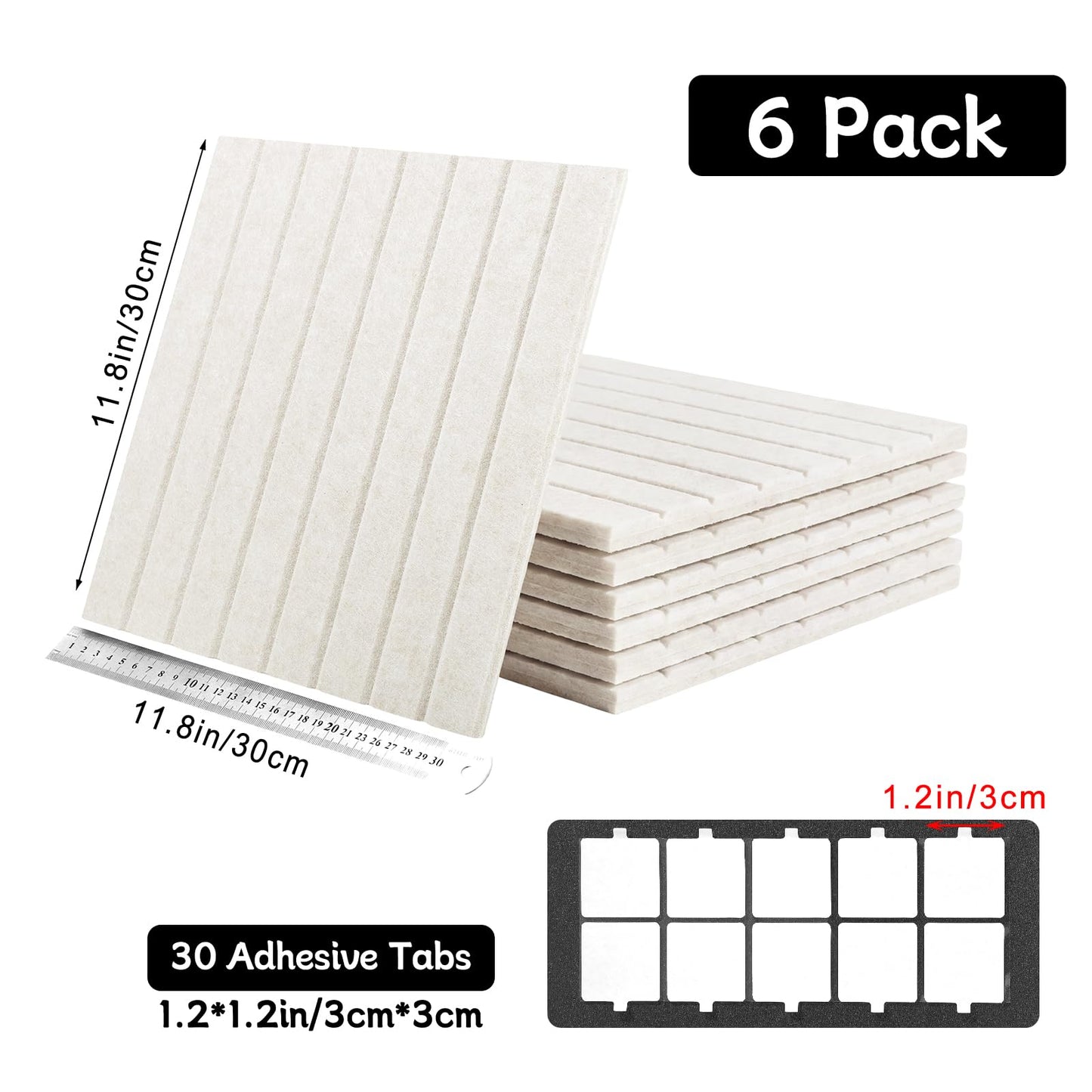 Thboxes Arched Felt Bulletin Board, 6 Pack 35" x 24" Large Cork Board Pin Board with 30 Removable Adhesive Tabs & 30 Push Pins - for Home Office School Memo Photo Wall Decor for Notes Lists - Oatmeal