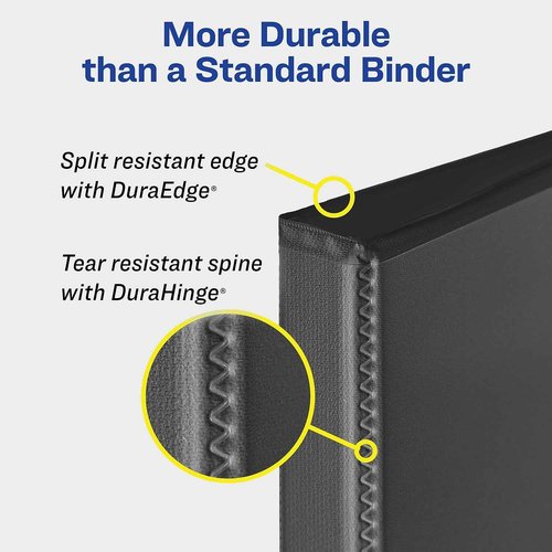 Avery Heavy-Duty View 3 Ring Binder, 1" Slant Rings, Holds 11" x 17" Paper, White Binders (6-Pack of 72124)