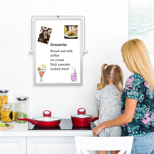 AMUSIGHT Dry Erase Magnetic White Board, 16" x 12" Double-Sided Desktop Whiteboard with Stand, Portable Small Whiteboard Set for Drawing, Office, Home, School