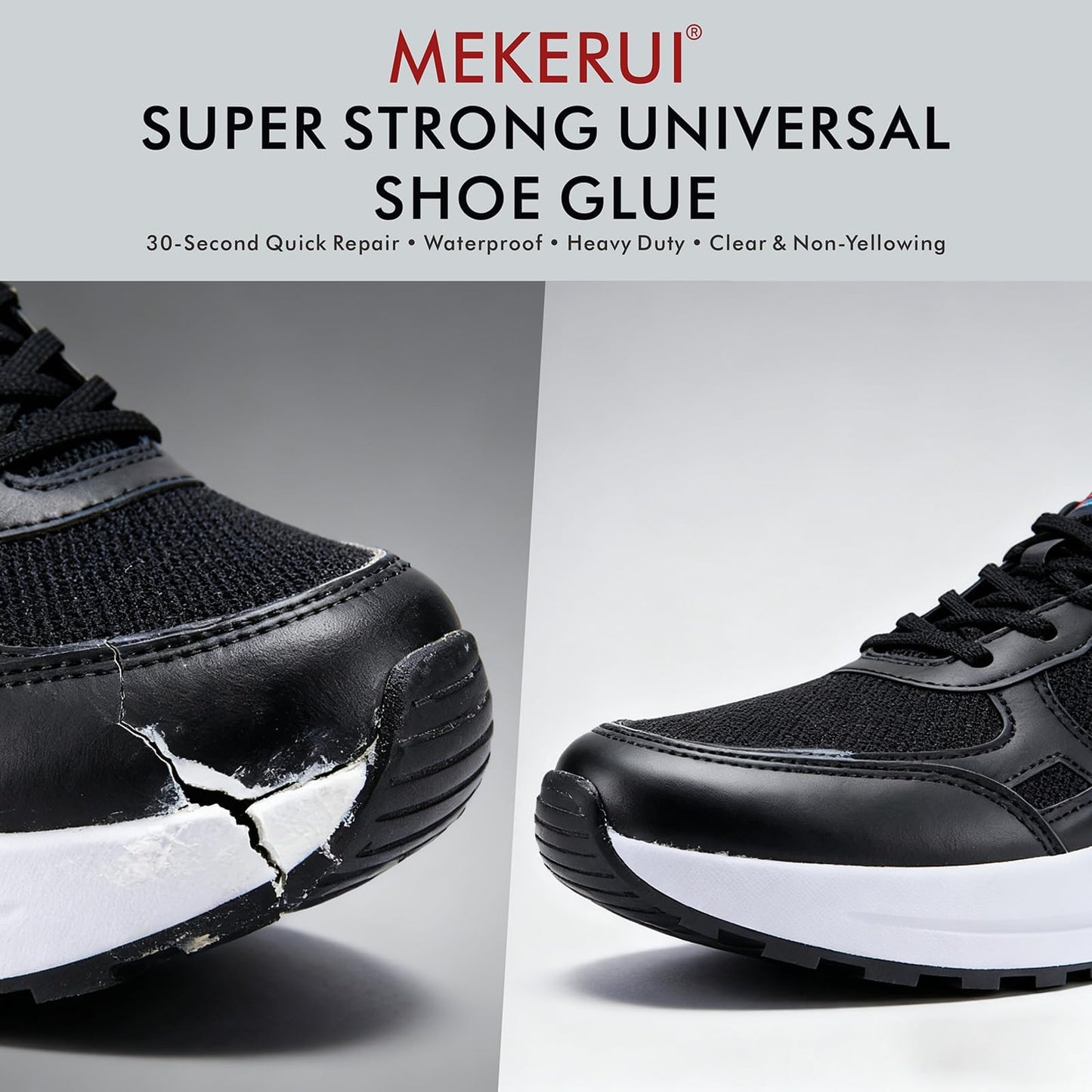 Super Strong Universal Shoe Glue – 30-Second Quick Repair Waterproof Clear Adhesive – Heavy Duty Shoes Glue for Sneakers, Soles, Heels & All Footwear with Precision Nozzle & Needle Tip