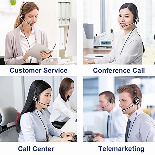 Wantek Cisco Phone Headset with Microphone Noise Cancelling, RJ9 Telephone Headsets Compatible with Cisco Office Phones 7940 7942 7945 7960 7962 7965 7811 7821 8811 8841 8845 8851 Plantronics M12 M22