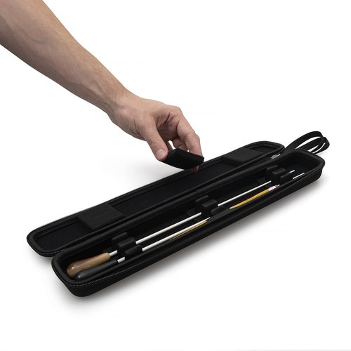 Magerdy Fields Conducting Baton Case - Holds 2 Conductor Batons up to 16 inches - with Carrying Strap and 2 Metal Bookmarks - Adjustable Supports - Conductor Sticks - mollard baton conductor wand case