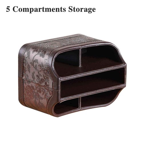 YAPISHI 1x Swivel Desk Organizer Caddy + 1x Remote Control Holder, Leatherette