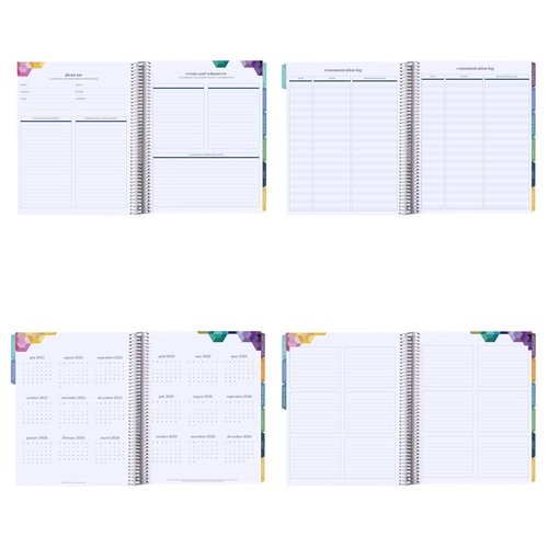 Erin Condren 12-Month Teacher Lesson Planner (Aug 2025 - Jul 2026), 8.5" x 11" Spiral Weekly and Monthly Teacher Planner, Teach Colorful Covers, Hexagon Theme, Horizontal Layout, Platinum Coil