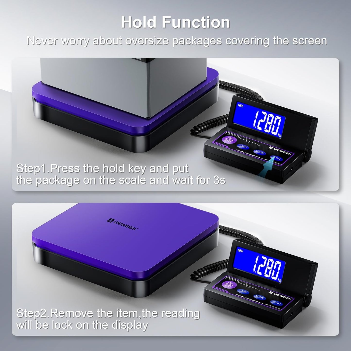UNIWEIGH Digital Shipping Scale 110lbs/0.1oz Accurate Postal Scale