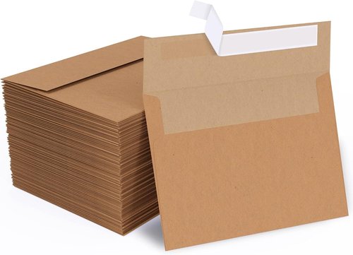 Goefun Brown Kraft Envelopes - Self-Seal 5x7 Mailing Envelopes | 1000 Pack, 120 GSM for Weddings & DIY Cards