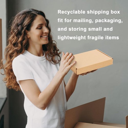 MEBRUDY Small Corrugated Shipping Boxes - Pack of 50 | 7x5x1 Inches for Mailing & Packing, Brown