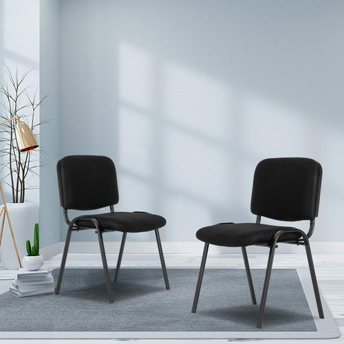 VINGLI Waiting Room Chairs, 5-Pack Black Mesh Church Chairs Conference Room Chairs Stackable Armless Chairs, Office Guest Chairs & Reception Chairs Stacking Chairs for Meeting Room, Office Lobby
