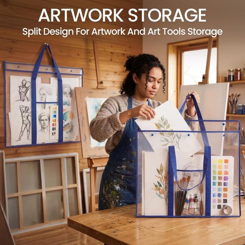 GAMENOTE Large Poster Storage Bag - 2 Pack Art Portfolio Container (31.5" x 25.5") for Classroom Organization