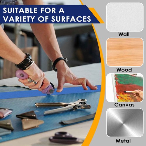 EFOK 12 Pack Blue Painters Tape 3 Inch Wide Bulk - Paint Tape 3 Inches x 55 Yards - Painter's Tape Blue Masking Tape for Walls Painting Packing Automotive Home, Total 660 Yards