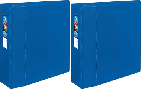 Avery Heavy-Duty 3 Ring Binder, 4 Inch One Touch EZD Rings, 4.5 Inch Spine, 1 Blue Binder (79884) (Pack of 2)