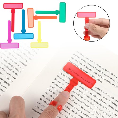 Wanmu 8Pcs Dyslexia Tools for Kids, Guided Reading Strips, Colorful Highlighter Reading Trackers for Early Readers, ADHD Finger Pointers