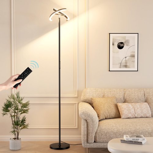 PreeOtti Floor Lamps for Living Room, 40W/2400LM Rotatable LED Floor Lamp with Touch & Remote Control, 70" Tall Standing Lamp Stepless Dimmable, Modern Torchiere Corner Lamp for Bedroom, Office