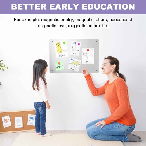 PATIKIL 11x17 Magnetic Board, 2pcs Magnet Board Magnetic Wall Board Bulletin Board Small Metal Display Board Steel for Wall Magnets Collection Display Photo Spice Note Craft Fridge, White