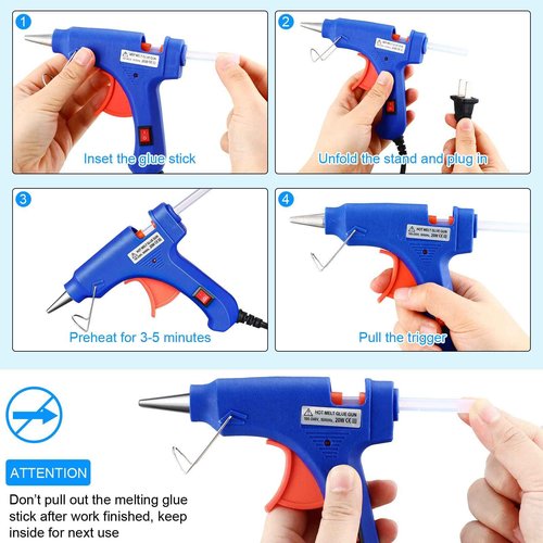 Zhengmy 24 Pcs Mini Hot Glue Gun with 40 Sticks Crafts Hot Glue Guns High Temp Repairs Kit for School DIY Arts Class Projects Office Home Quick Repairs