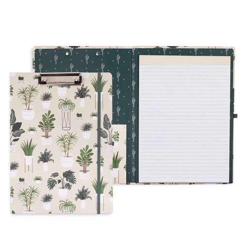 STEEL MILL AND CO. Sage Plants 11" x 9.5" Large Spiral Notebook with 160 pages Bundle with Sage Plants Clipboard Folio with Refillable Lined Notepad and Interior Storage Pockets