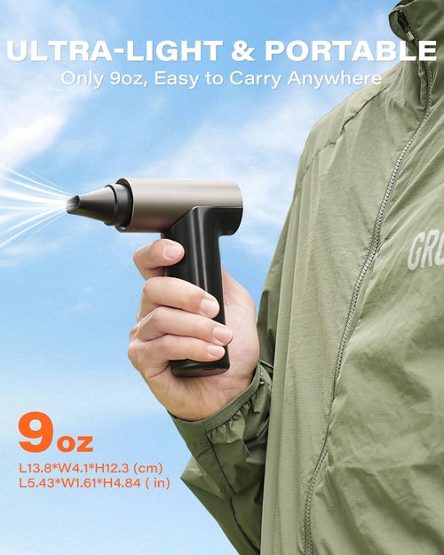 APPS2Car Electric Air Duster Upgraded 11-Speed Fast Charging Mini Compressed Air Duster with Aluminum Alloy Head for Heat Dissipation, Cordless Turbo Blower for Computer, Keyboard, Car, Home, Outdoor