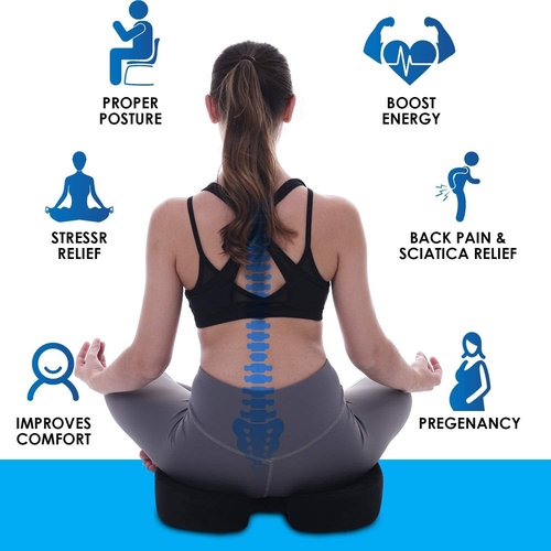 Seat Cushion & Lumbar Support Pillow for Office Chair, Car, Wheelchair & Memory Foam Seat Coccyx Cushion