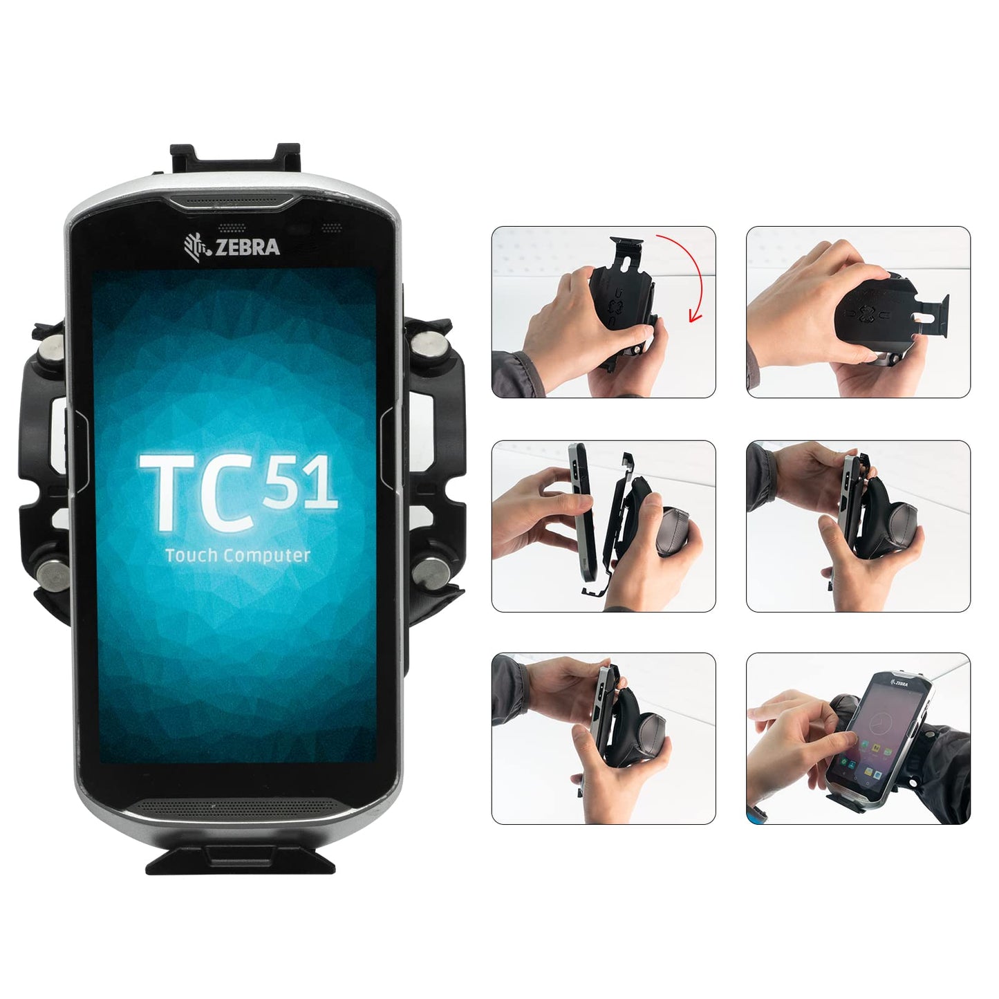 Carrying Case for Zebra TC51 TC52 TC56 TC57 Barcode Scanner Adjustable Strap Armband,Black SG-TC51-WMADP1-02