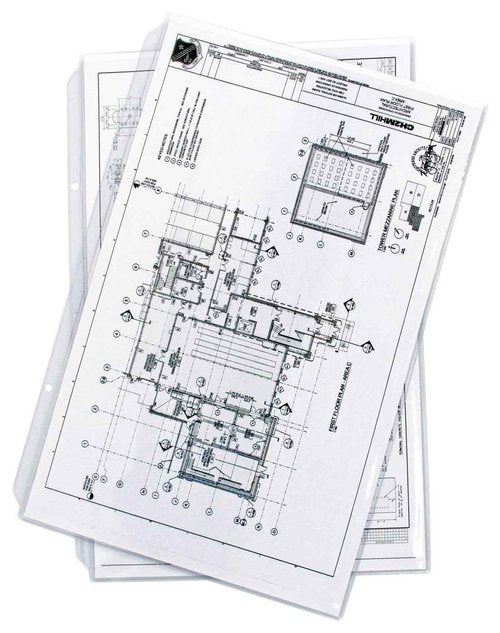 17x11 Sheet Protectors Side Loading with 3-Holes 25 Sleeves Heavy Gauge Non-Archival Clear