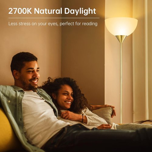BoostArea 12W LED Floor Lamp - 70.1” Tall Torchiere with Eye-Caring Warm White Light | Perfect for Bedroom, Living Room, Office