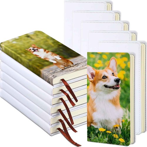 Jetec Sublimation Journal Blank Notebooks Faux Leather Journal Notebooks Small Notebook Notepad A6 Cute Hardcover Blank Notebook for Back to School Office Supplies 200 Pages diy(12 Packs)