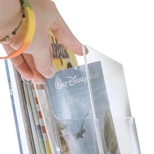 SourceOne Premium Acrylic Brochure Support Inserts for Humid Environments, 5 Pack