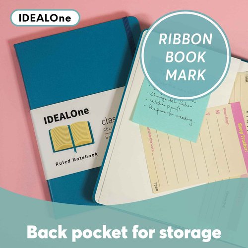 IDEALOne Black 10 pack, Hardcover Leather Journal Notebook Lined–A5(5.7 x 8),College ruled Journaling Notebooks,160 pages,100GSM Paper,Journal for Women,Men, Teens