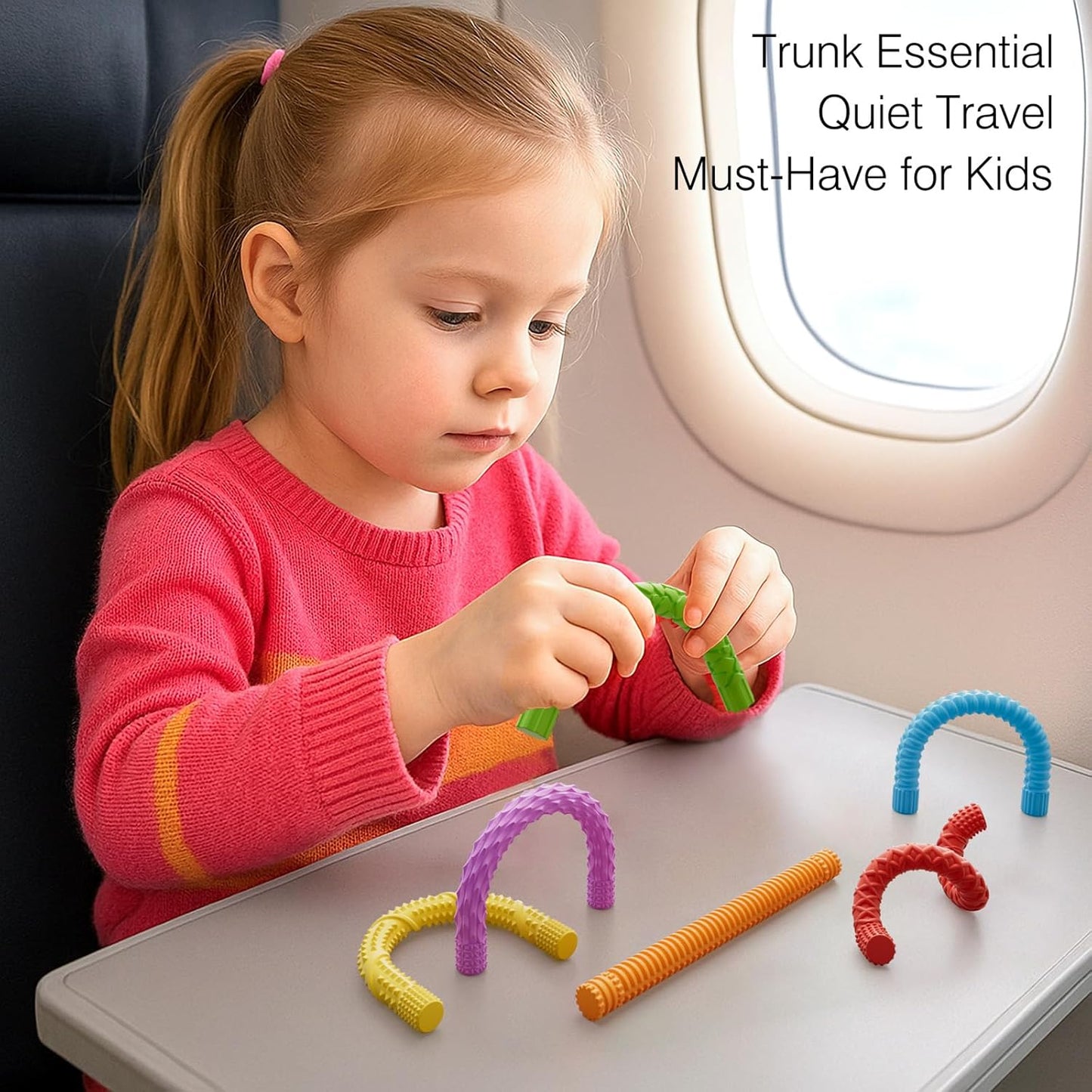 Skiennix Fidget Sensory Sticks - 6PCS Textured Stress Relief Toys for Kids & Teens | Travel Essentials