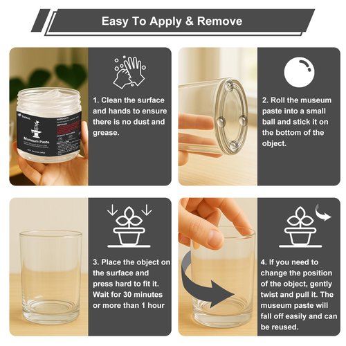 1DFAUL 12 oz Exhibits Gel for Museum, Removable Clear Museum Paste Putty Wax, Reusable & No Residue, Fixed Collection Artifacts and Decorations to Prevent Vibration, Falling