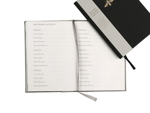Eccolo Password Keeper Book with Alphabetical Tabs, Discrete Computer and Website Login Password Book and Organizer, Hardcover Pocket Size Journal Notebook for Everyday Use (Black, 5.75x4 inches)