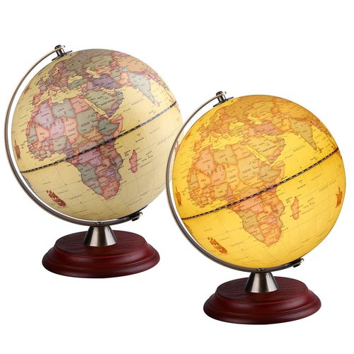 TTKTK Illuminated World Globe for Adults & Kids with Wooden Stand,Built in LED Lamp for Illuminated Night View Antique Globe for Home Décor and Office Desktop 8inch