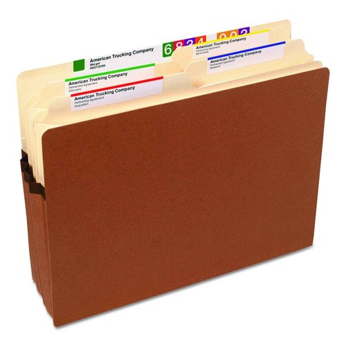 Smead File Pocket, Straight-Cut Tab, 3-1/2" Expansion, Letter Size, Redrope, 25 per Box (73224)