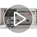 AX WABER 19-50 inch Mobile TV Floor Stand with Tilt, Adjustable Height 37-46.5 in, VESA 75x75-200x200, Holds up to 55 lb AX1007TBM