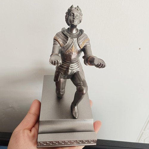 AMJUDOT Desk Kneeling Pen Holder Phone Holder Organizer Holder for Desk Goddess Statue Cool Desk Ornaments Personalized Desk Accessories Decor Home Office (Silver)