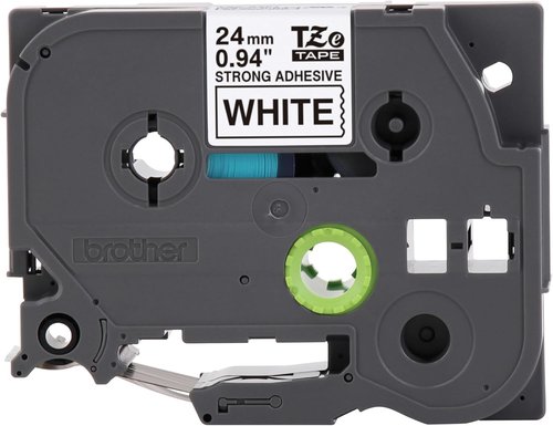 Brother Genuine P-Touch TZe Label Tape - Black Print on White, Strong Adhesive, 1in x 26.2ft