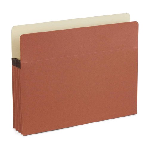 Blue Summit 10 Redwell Folders Letter Size, Brown Accordion File Folders, 3.5” Red Rope Expandable Pockets, Expanding Organizer