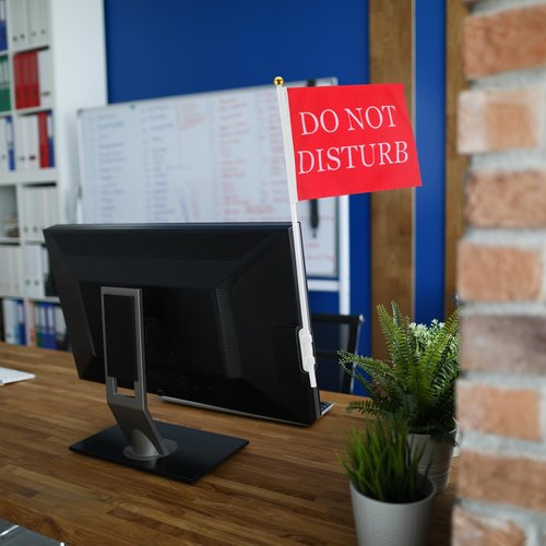 SmoothNovelty 6 Pack Double Sided Do Not Disturb Desk Sign Flag Office Privacy Signal with Clip Do Not Disturb Desk Sign for Office Cubicles, Workspaces