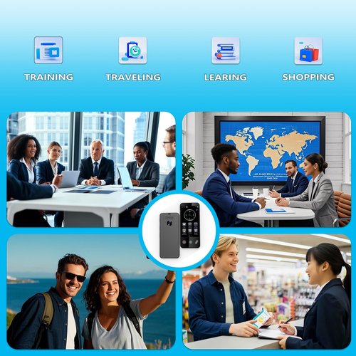 Language Translation Device, Two Way Real-Time Voice Translation, Support 138 Languages, Offline & Recording & Photo Translation, Portable Translation for Travel/Business/Study