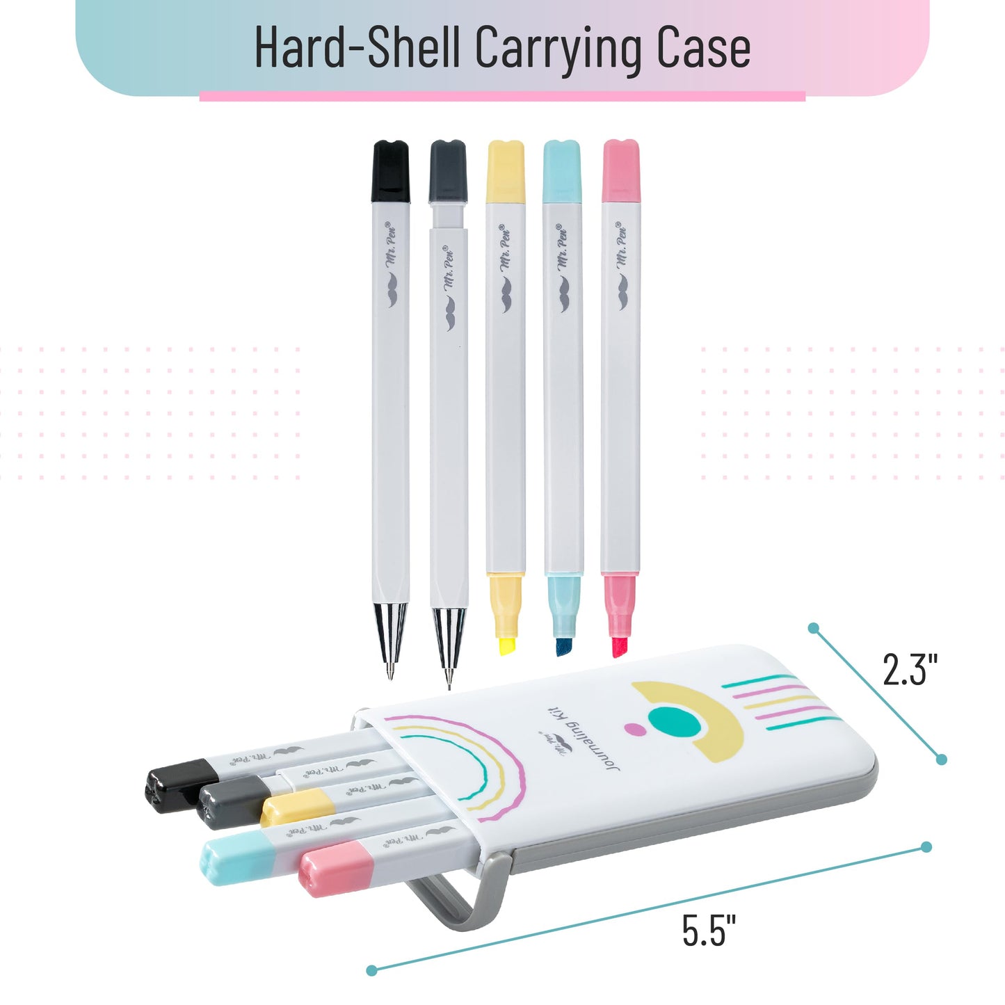 Mr. Pen- Journaling Kit, 5 Pack, Journaling Pens and Highlighters and Mechanical Pencil with Hard-Shell Carrying Case, Journaling Supplies Kit, Journaling Set, Journaling Pens and Markers