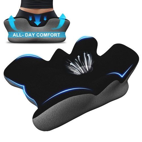 Seat Cushion for Hip Coccyx Pressure Relief, 6in Thick Extra Large Ergonomic Memory Foam Cushions for Sciatica Pain Relief, Sitting Seat Pad on Chair, Drive Seat, Wheelchair, Airplane,All Day Comfort