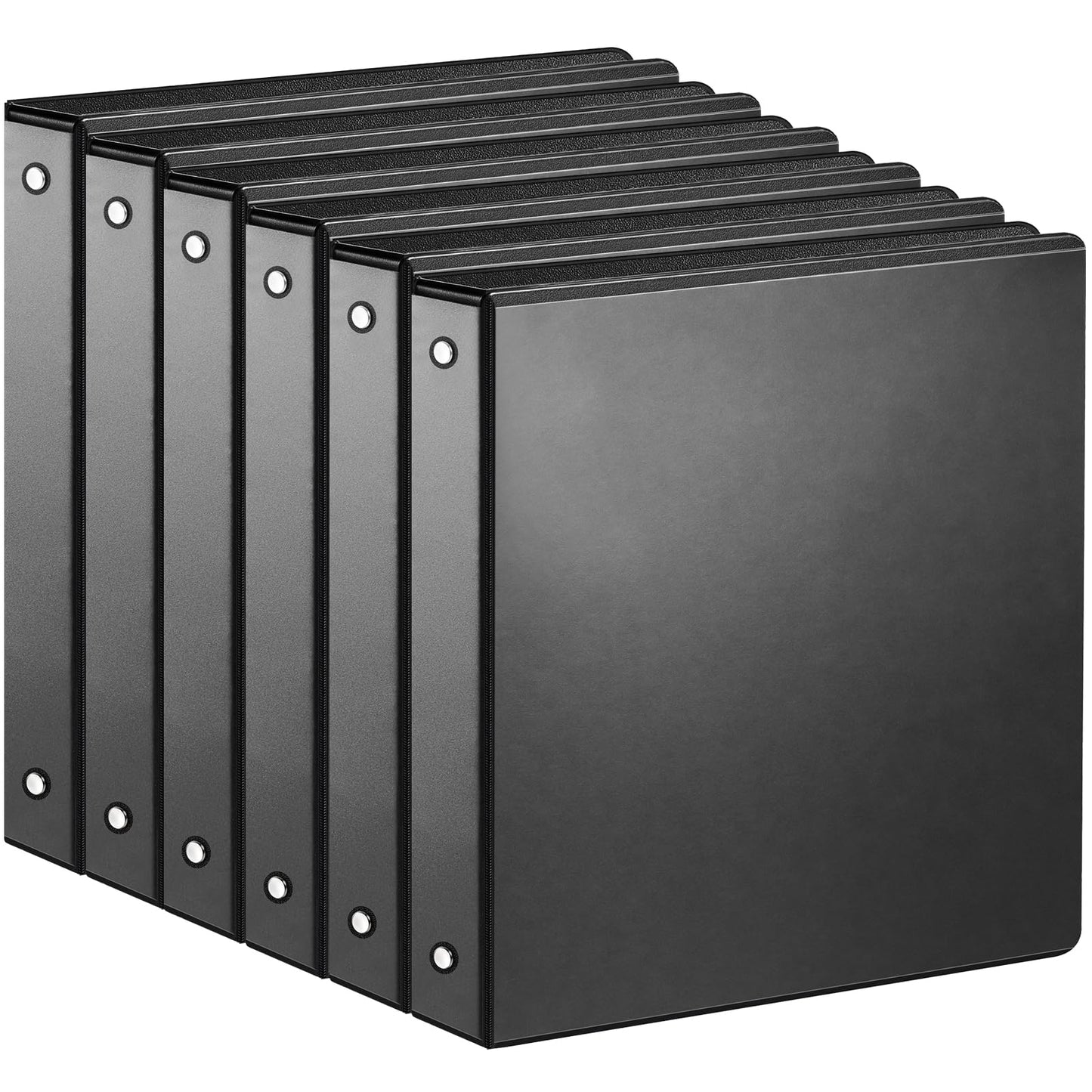 SUIN 1-inch 3 Ring Binder with 2 Interior Pockets, 1''Durable Binders Holds US Letter Size 8.5'' x 11'' Paper - Versatile Binders for Office, Home, and School Use, 6 Pack Black