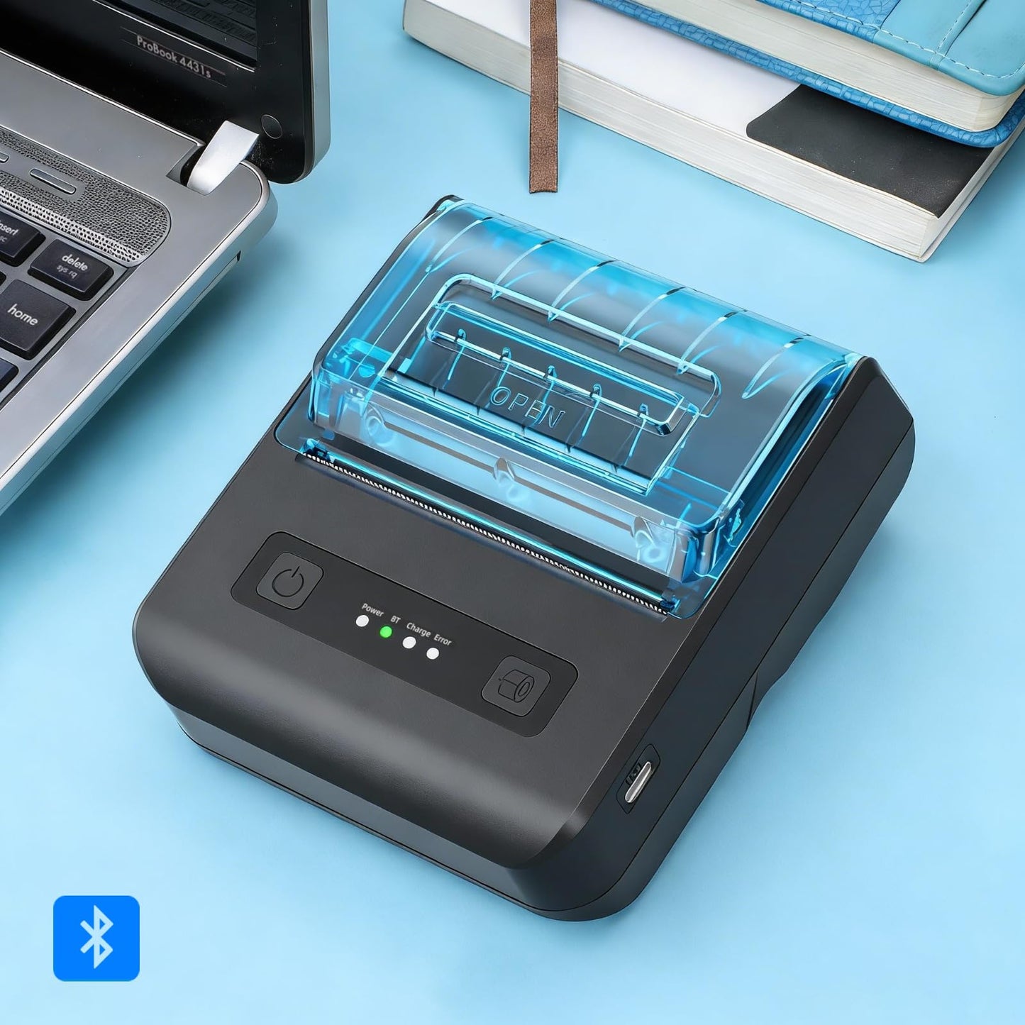 ETprin POS Receipt Printer, 80mm Portable Mobile Mini Thermal Printer, Compatible with 3 1/8" Thermal Paper Receipt Rolls, Receipt Bill Ticket Printer for Android/Windows, Not Compatible with Square