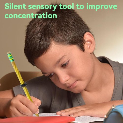 Ikokei Threaded Pencil, ADHD Fidget Pencil, Threaded Focus Fidget Pencils for Kids and Adults with Sliding Nut (10Pcs)