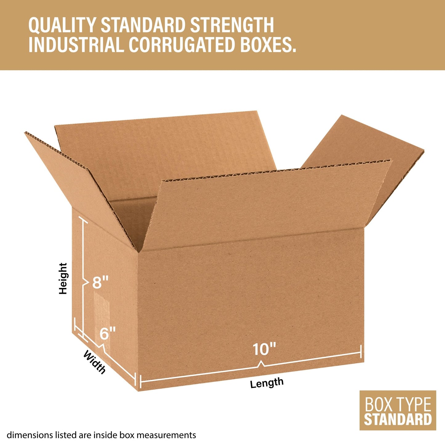 Bundle Of 25 Basic Corrugated Shipping Boxes (10 x 8 x 6")