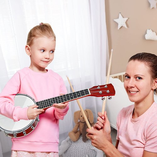 Costzon 4-String Banjo, Concert 24 Inch Closed Solid Back Banjo Ukulele w/Gig Bag, Polish Clothing, Travel Resonate Banjolele Kit for Kids & Adults, Beginner and Seasoned Player, Sapele Wood