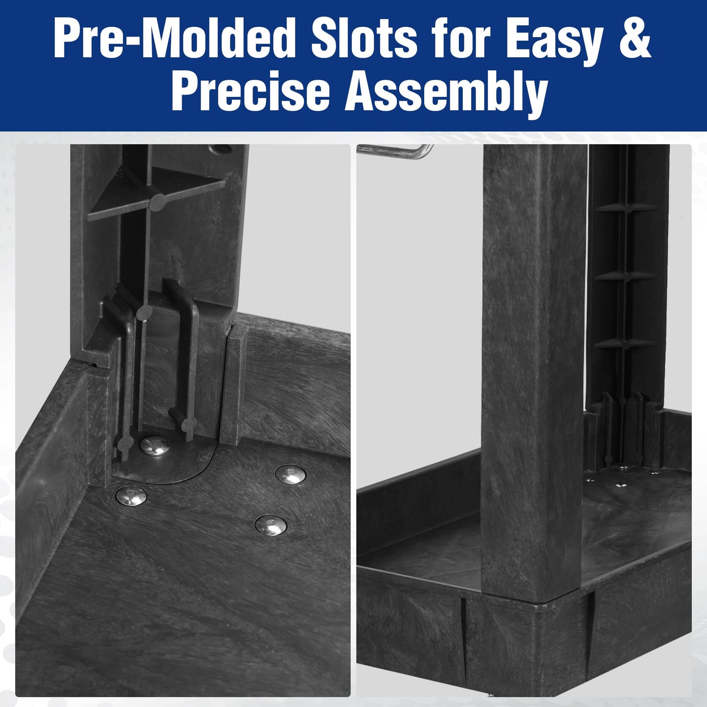 WORKPRO 500 lb 2-Tier Rolling Tool Cart with Locking Casters
